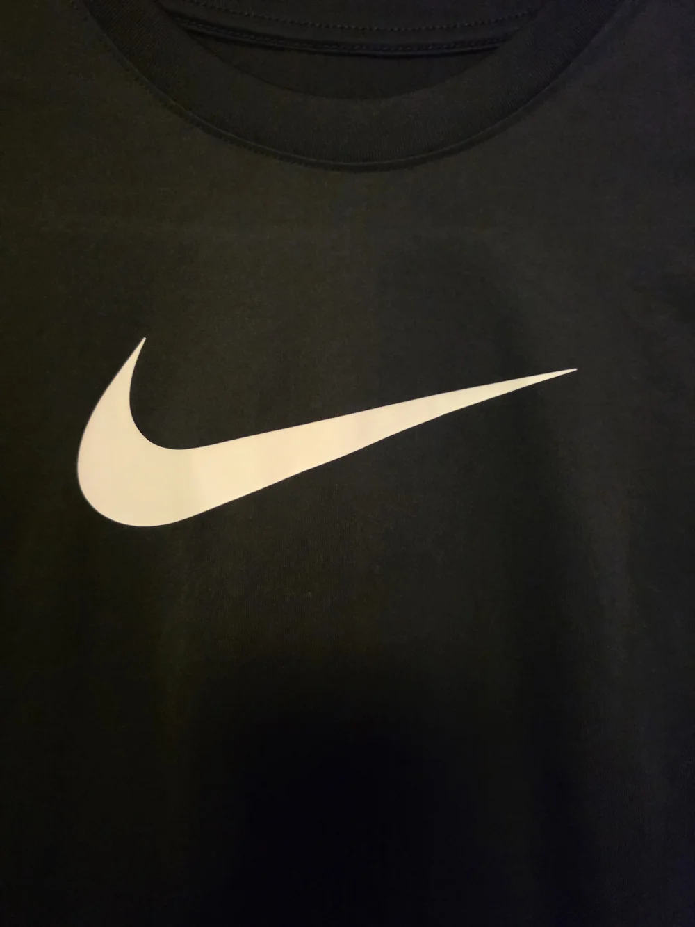 Nike Black Long-Sleeve Tee with White Swoosh